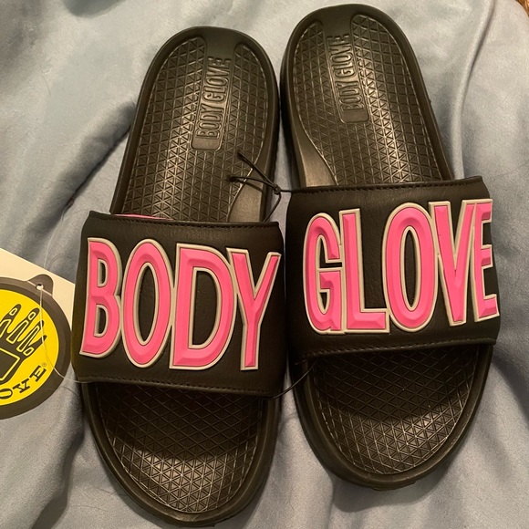 Slides-Body Glove, black with Pink NWT - Picture 1 of 5